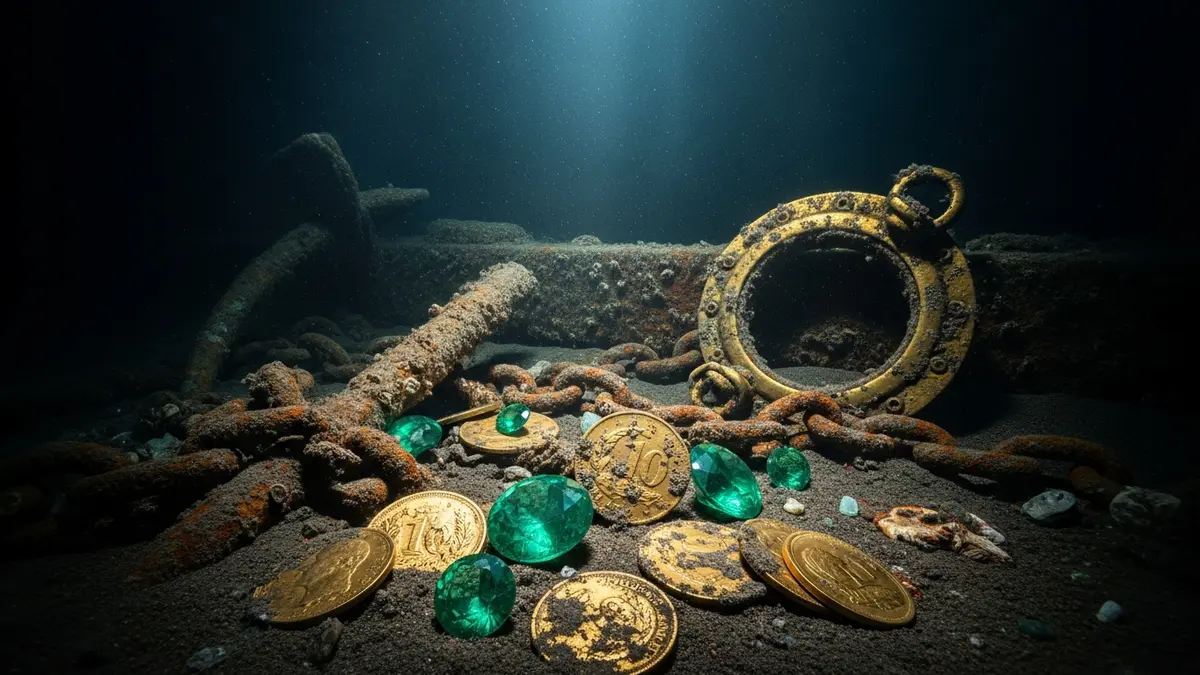 El galeón cargaba una fortuna en oro, plata y esmeraldas.