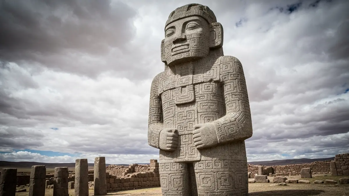 Los monolitos de Tiwanaku, tallados hace más de mil años en el Altiplano.